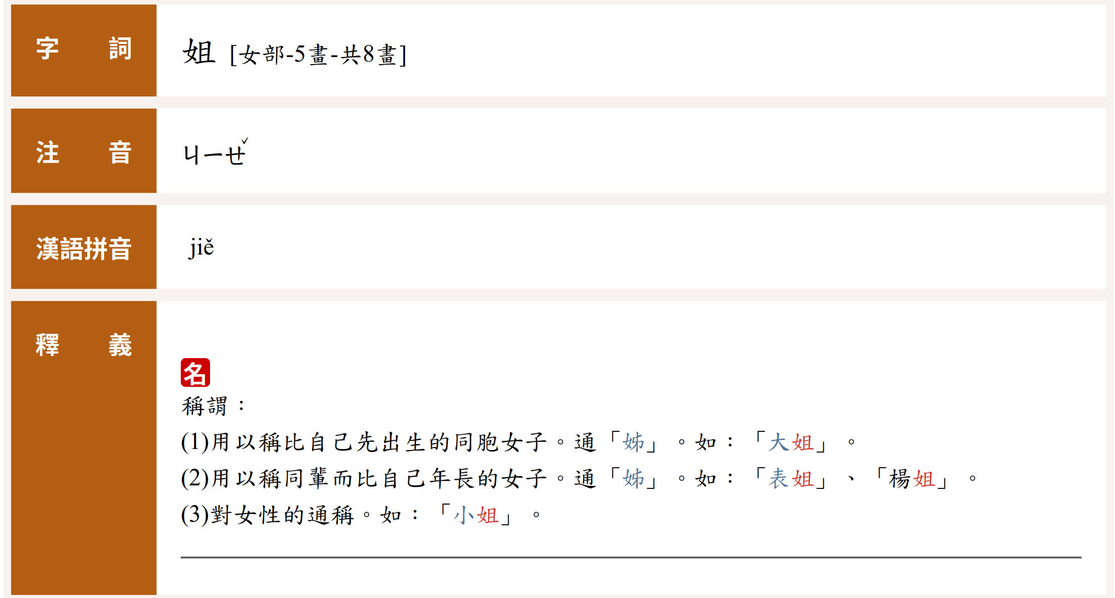 姐的用法